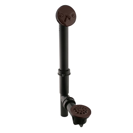 Westbrass Black 1-1/2" Tubular Trip Lever Bath Waste in Oil Rubbed Bronze 592144-12